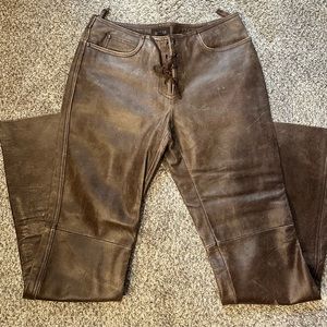 GUESS leather pants Size 2, lace up